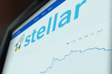 Stellar price chart monitor screenshot Computer monitor screenshot of Stellar (XLM) stock price chart