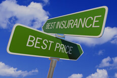 Best insurance best price sign Street sign with opposite arrows pointing to Best Insurance and Best Price