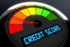 Chrome dashboard gauge showing low credit score