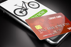 iPhone showing buy now button with credit card