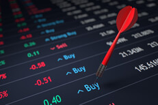 Random stock pick Dart thrown at stock picker for random stock pick