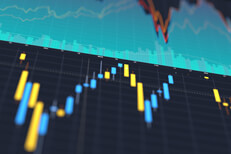 Stock prices up and down Stock price charts showing volatility of stock prices over time