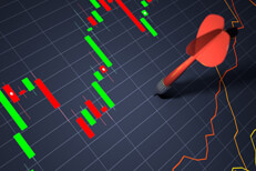Stock price dart Stock price chart with dart thrown randomly