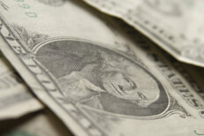Dollar bills sharp angle Free photo of random dollar bills at sharp camera angle